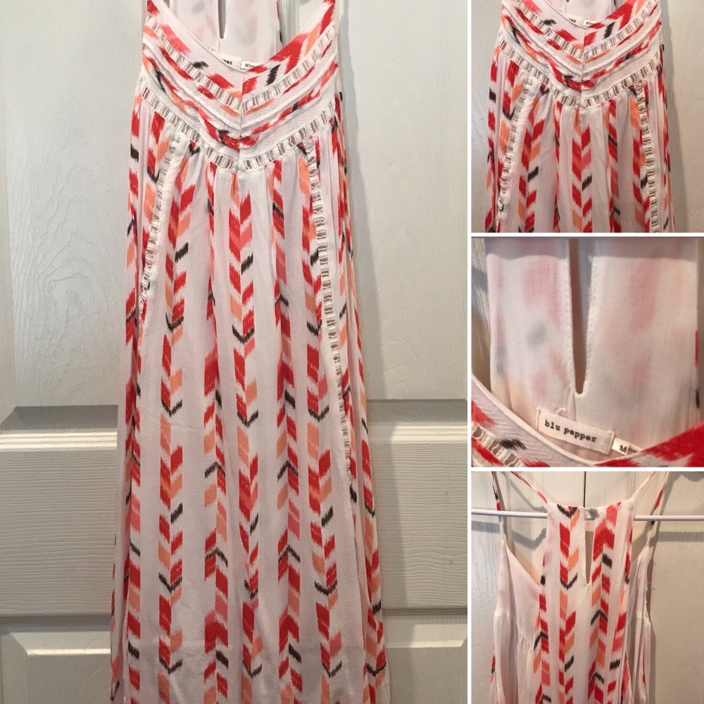 Blu pepper high low tribal tank dress